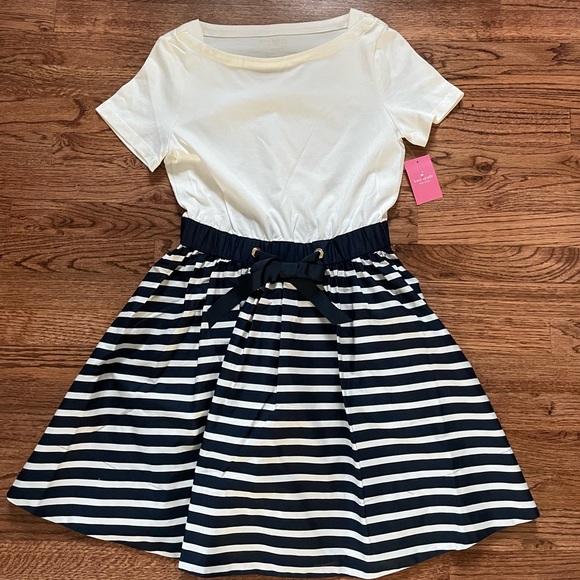 NWT Kate Spade Sailing Stripe Knit Mixed Media Dress - Picture 3 of 5